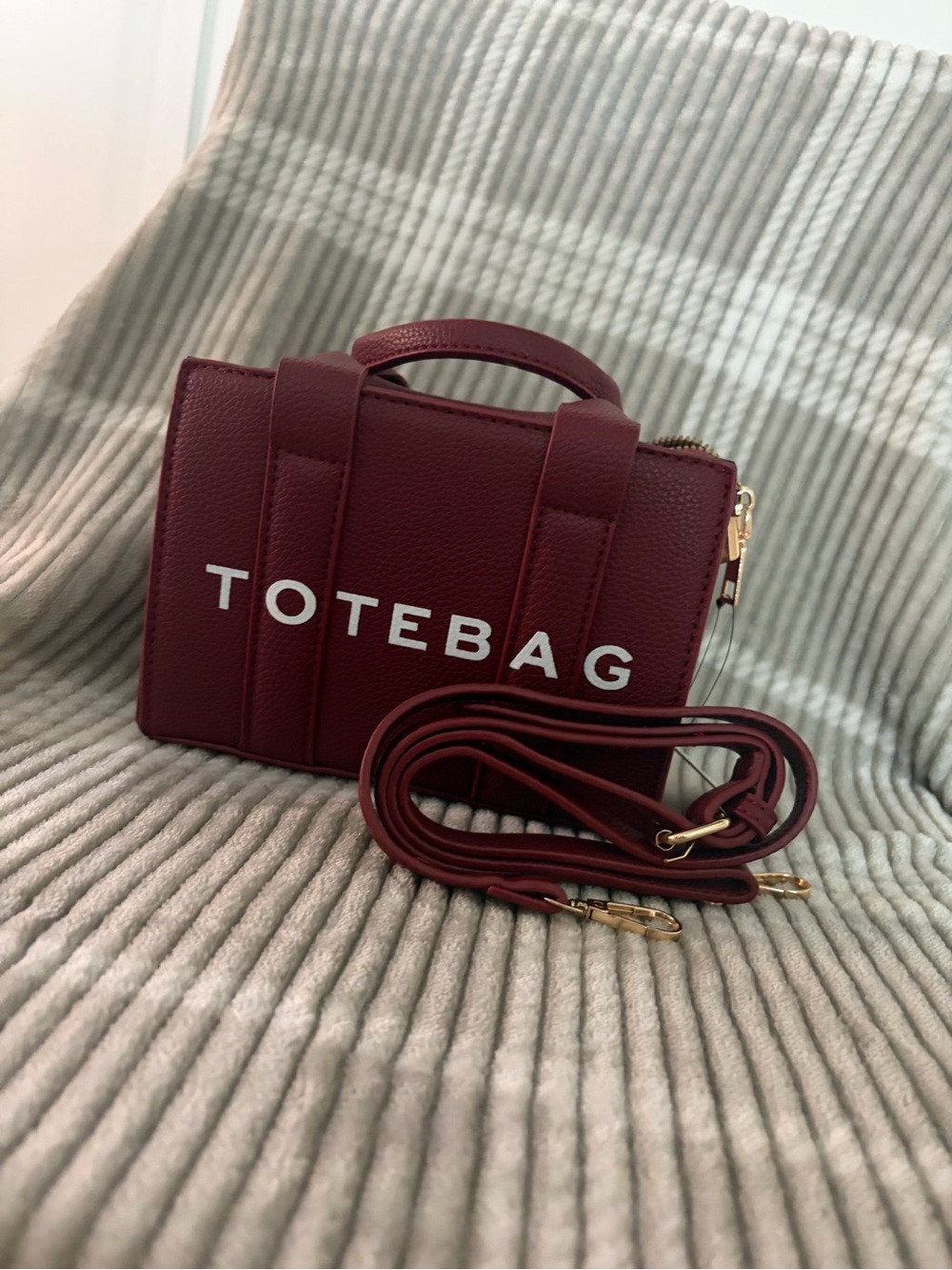 Mini ToteBag Burgundy Top-Handle Crossbody